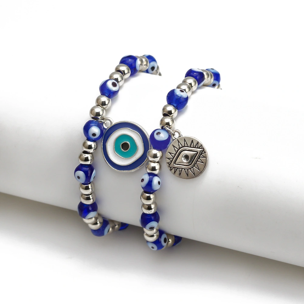 Blue Eye Beads Lucky Hand Of Fatima Bracelet