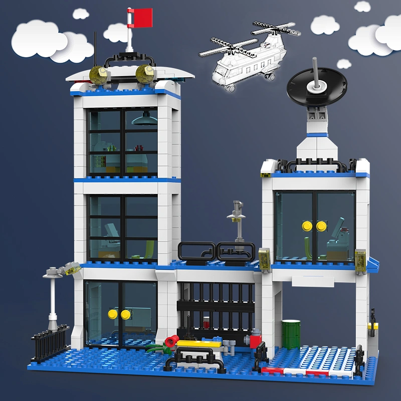 Military aircraft carrier police building blocks