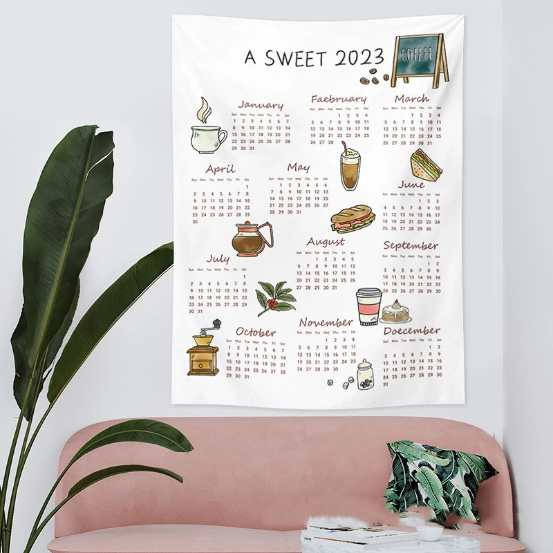 Calendar Hanging Cloth For Bedroom Wall Decoration