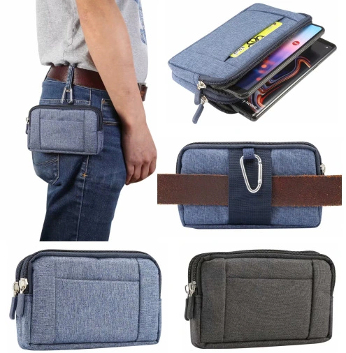 Business Solid Color Universal Horizontal Denim Waist Bag