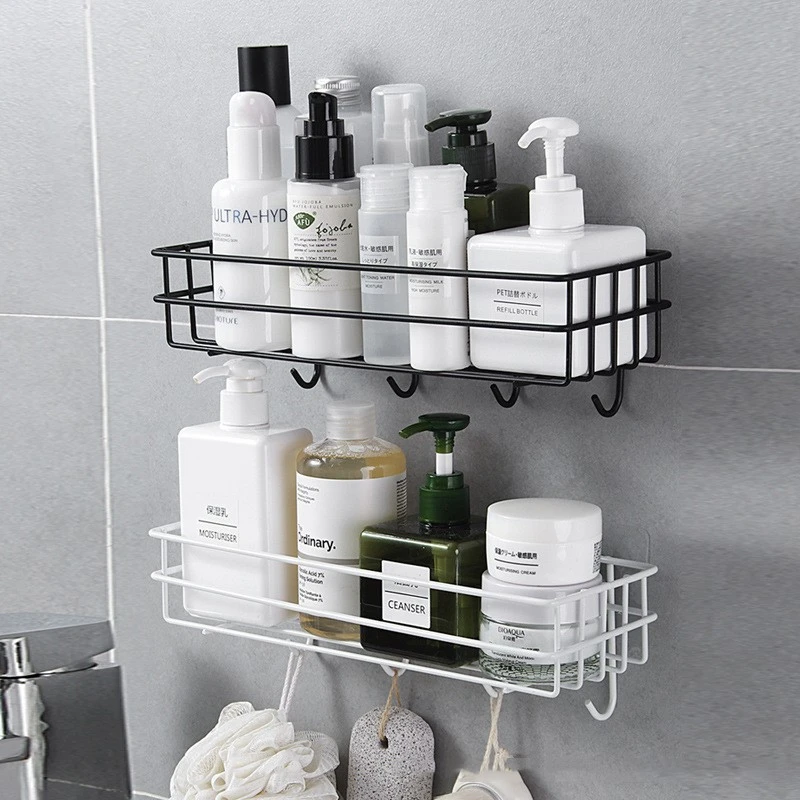 Bathroom Rack Black Wall-mounted Iron Bathroom Towel Rack