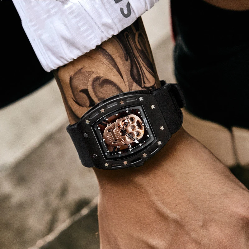 Men's Fashion Skull Silicone Watch