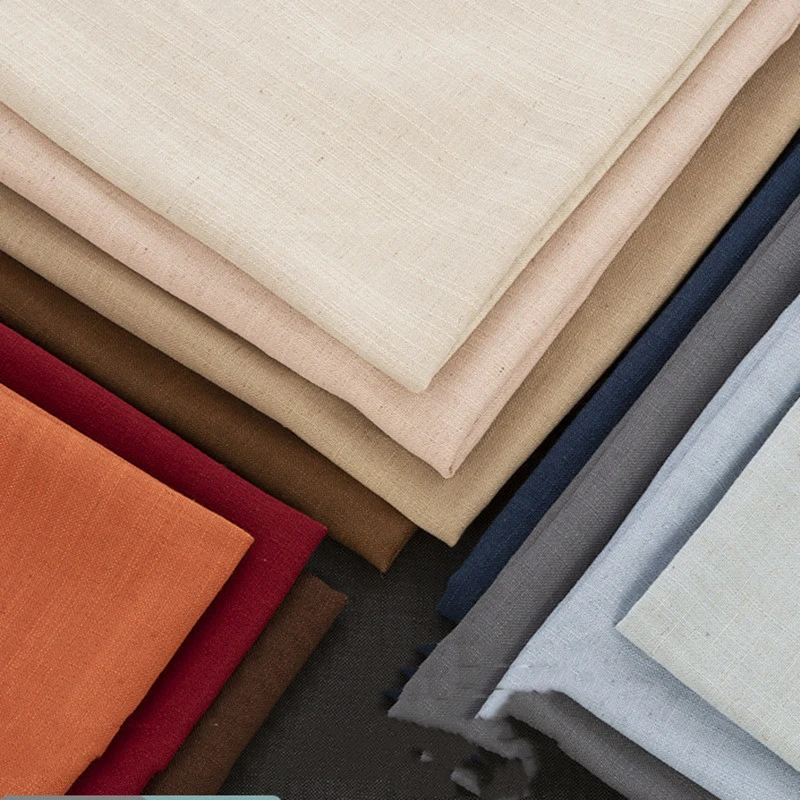 Slub Linen-like Fabric Solid Cotton