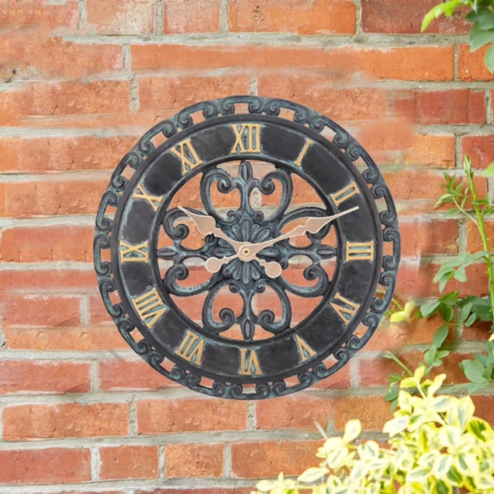 Outdoor Waterproof Garden Retro Resin Wall Clock