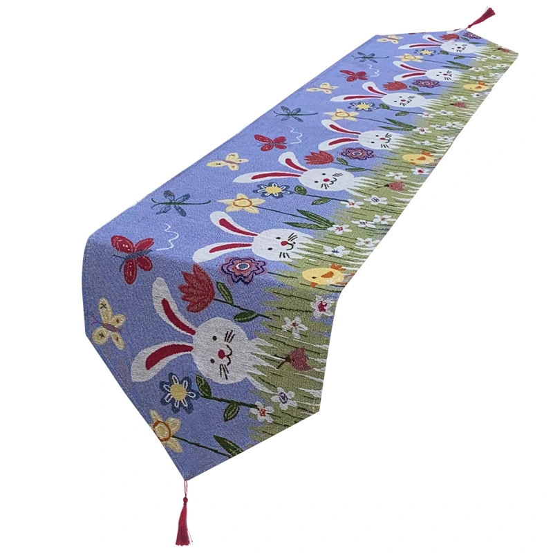 Easter Rabbit Egg Table Runner American-style Village Style Tablecloth