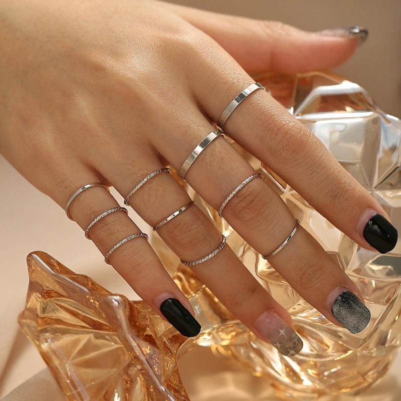 Simple Personality Ten Piece Set Ring Thin Ring