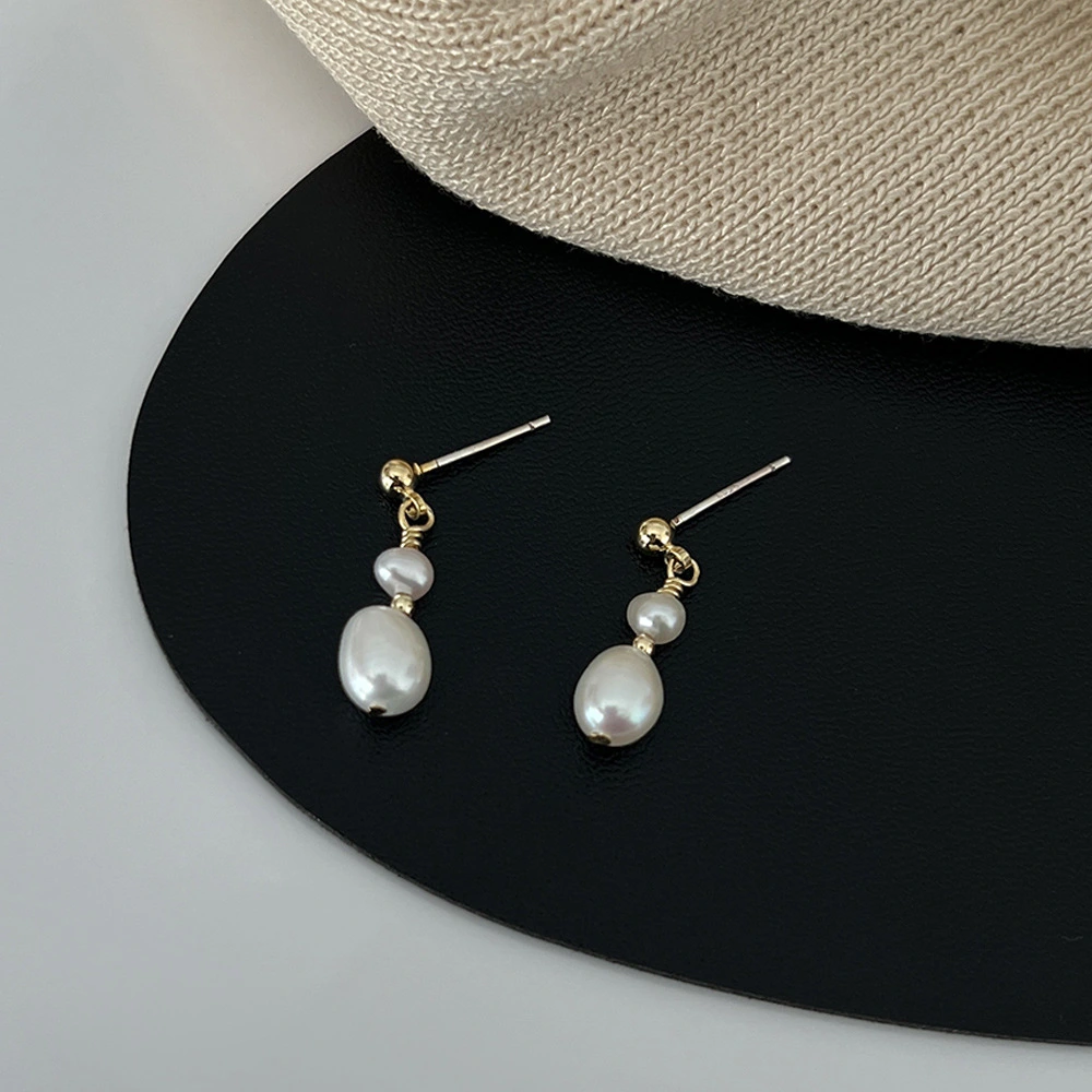 Natural Freshwater Pearl Studs Earrings Ear Accessories