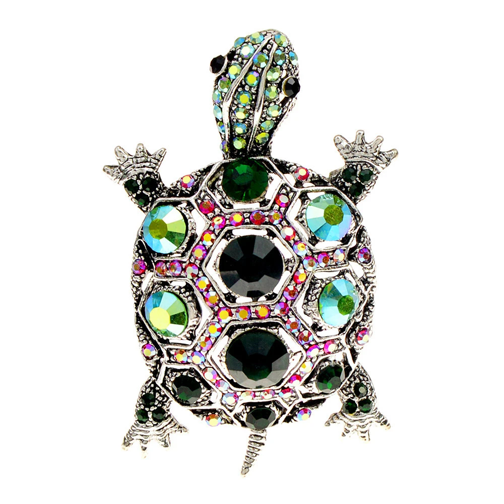 Diamond-embedded Fashion Retro Turtle Brooch Cute Animal Corsage