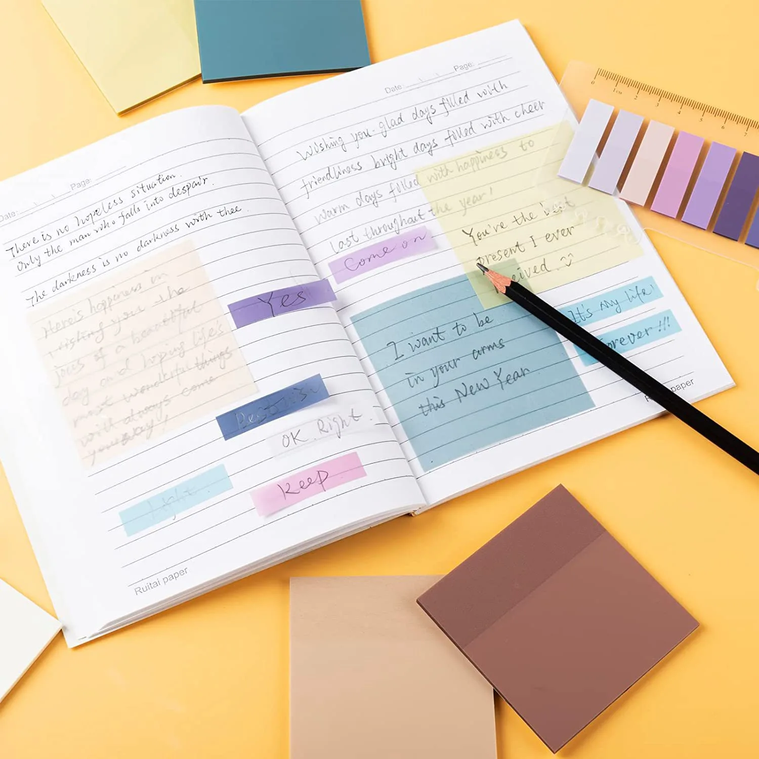 New Morandi 10-color Translucent Post-it Notes