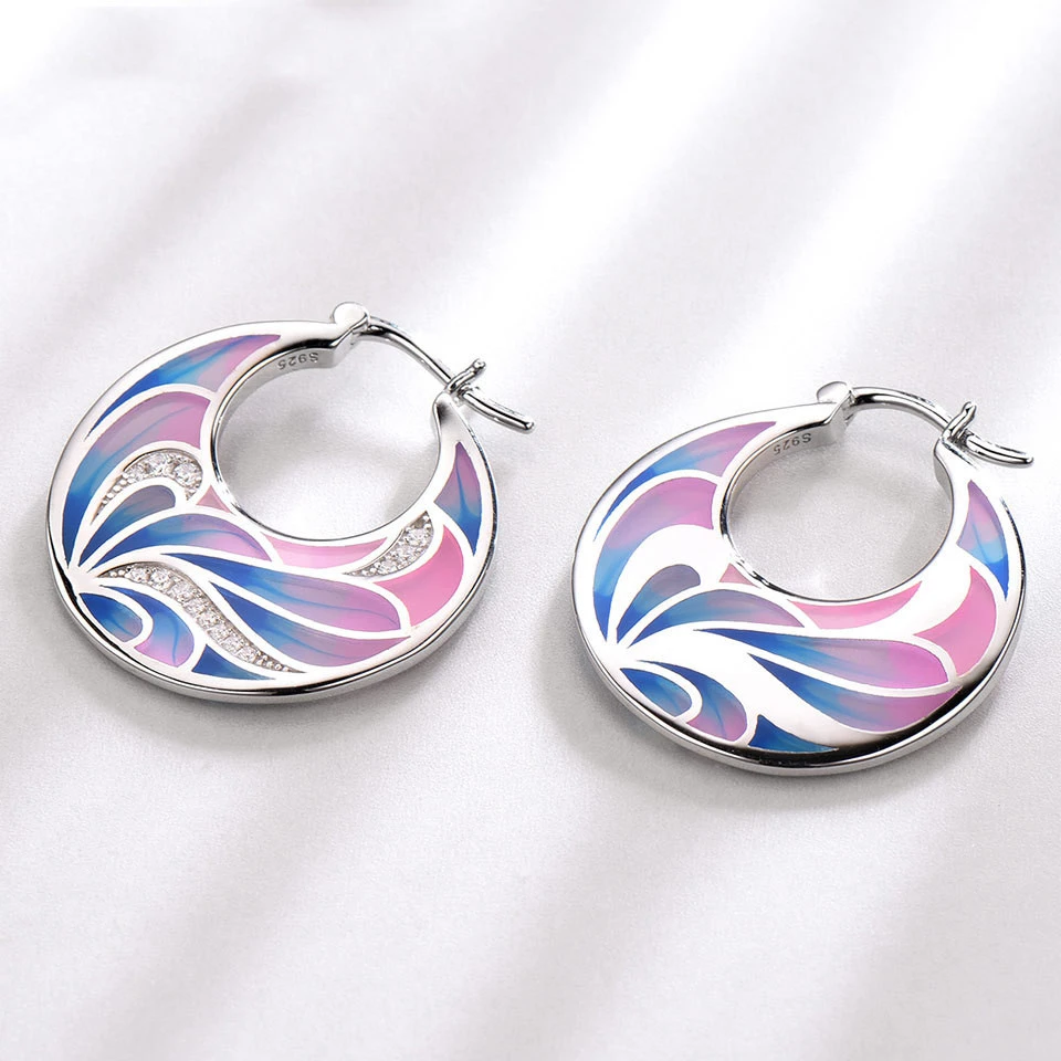 Women's Colorful Bud Drip Earrings With Enamel Glaze