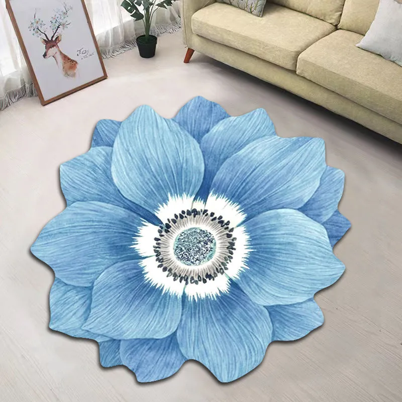 Creative Flower Living Room Tea Table Blanket Nordic Household Bedroom Floor Mat