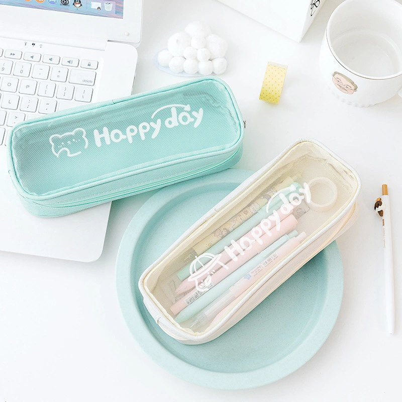 Simple Transparent Mesh Multifunctional Pencil Pouch