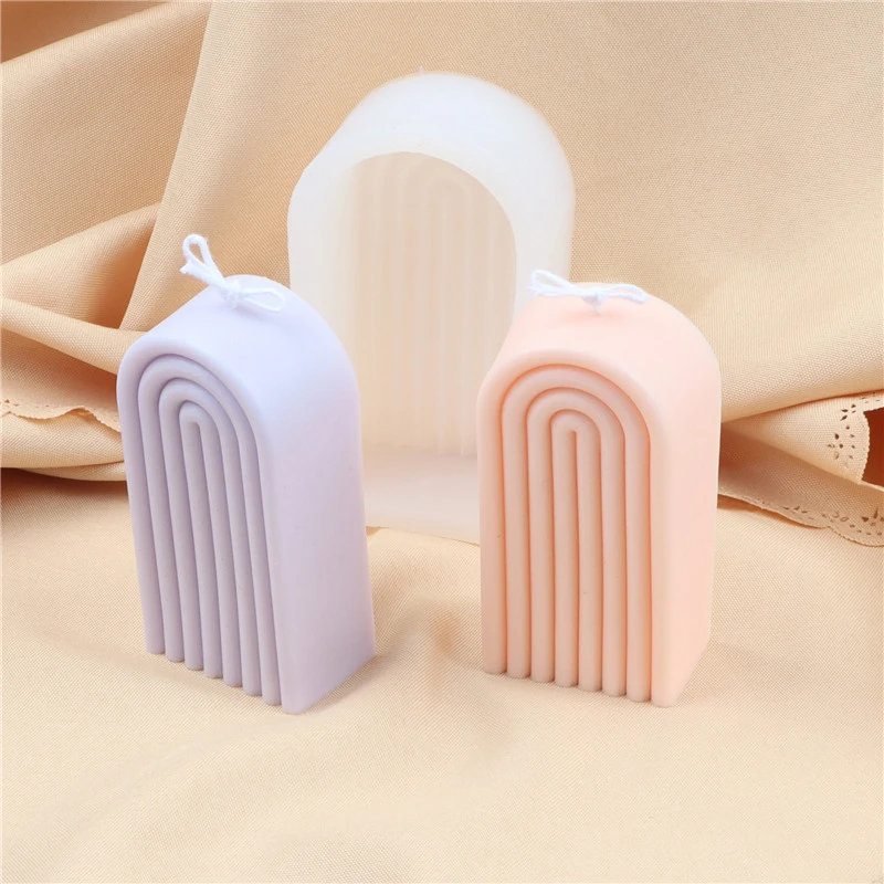 Nordic Style Silicone Arch Candle Mold Rainbow U Shaped