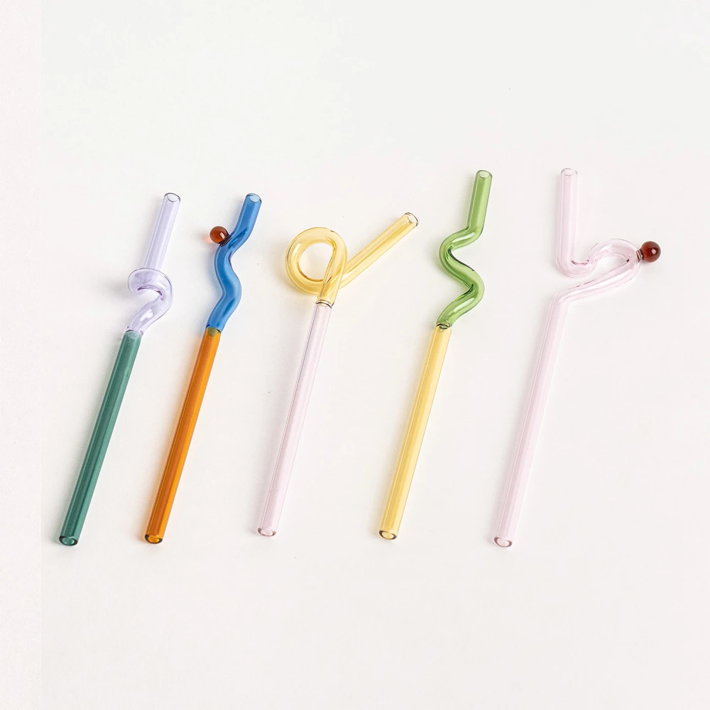 Patented Design Colored Glass Straws For Environmental Protection