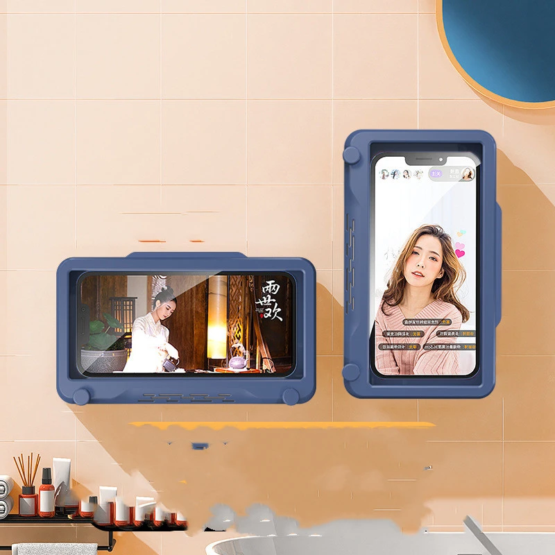 Bathroom Waterproof Anti-fog Mobile Phone Box Wall Hanging Aromatherapy Kitchen Rotatable Binge-watching Tool