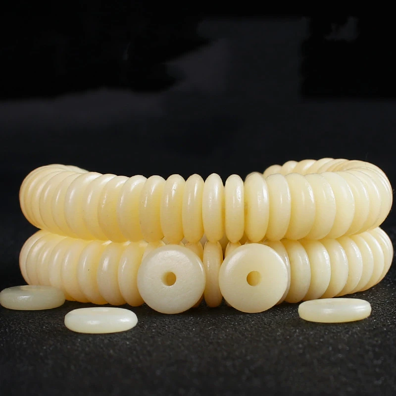 Natural Camel Bone Spacer Cushion Manju Buddha Bead Strings