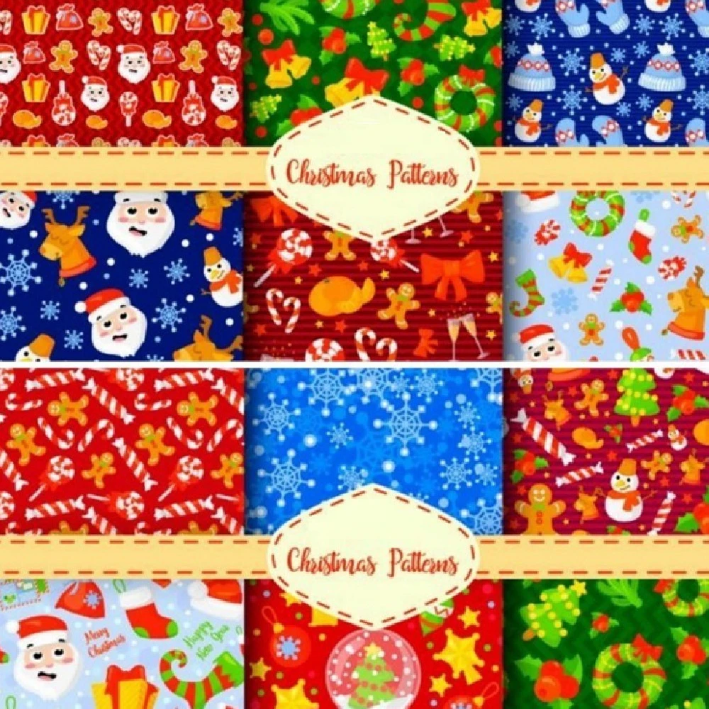 Santa Claus Snowman Print DIY Decorative Fabric