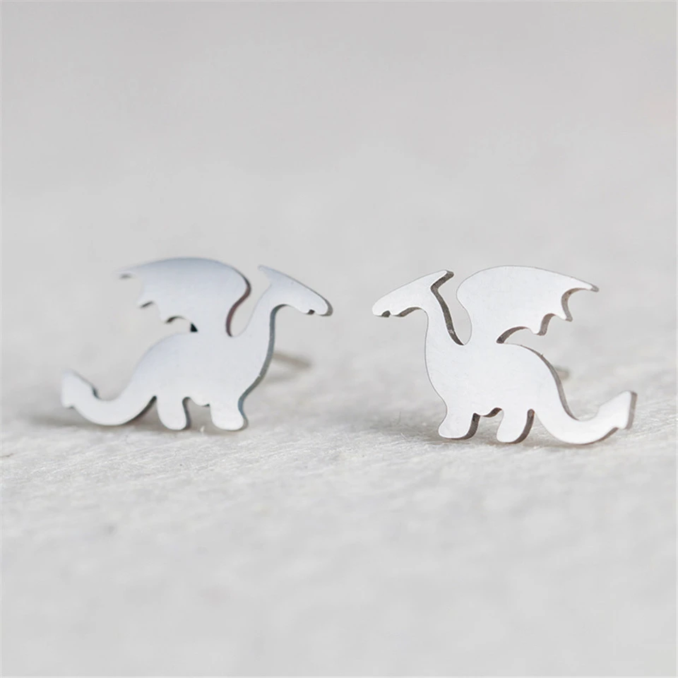 Simple Fashion Flying Dragon Stud Earrings Women's