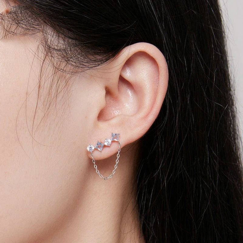 Delicate Stone Stud Earrings Synthesis