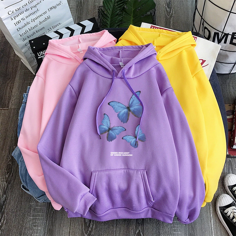 Men And Women Sweaters Plus Velvet Loose Hood