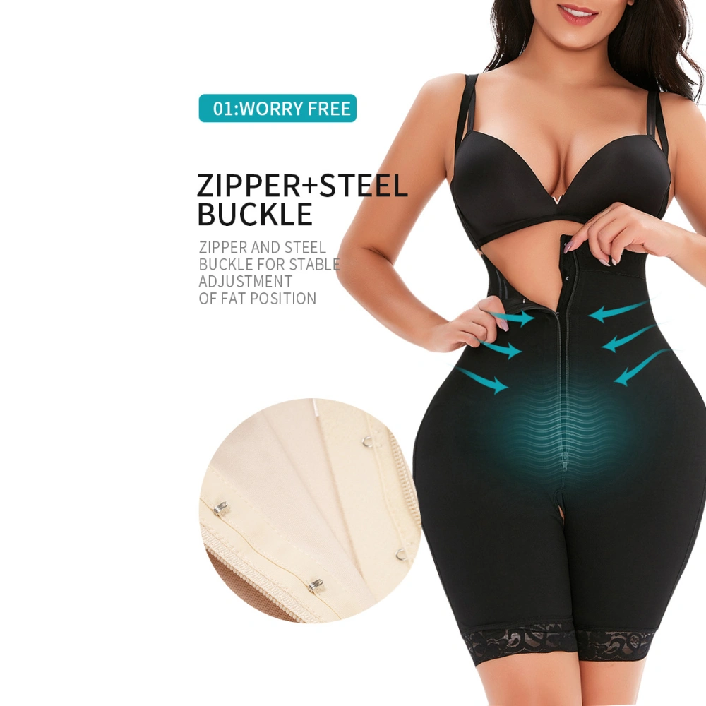 High Waist Breasted Long Zipper Non-slip Waist Head Belly Contracting And Waist Slimming Butt-lift Underwear