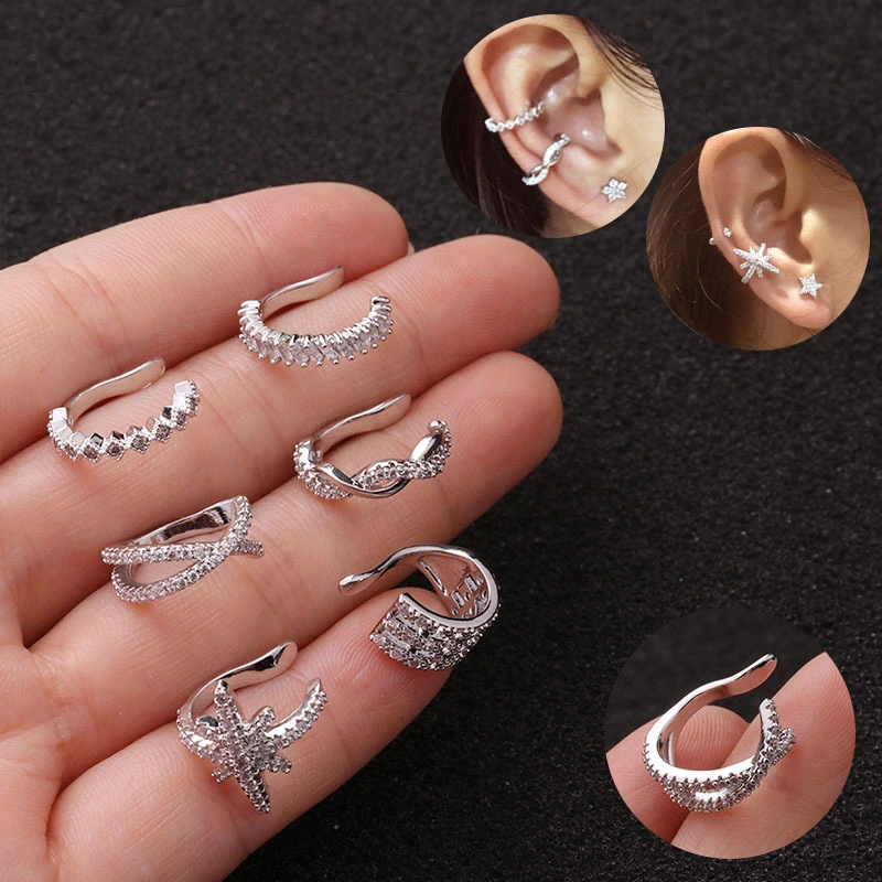 Zircon U-shaped Ear Clip Creative Without Pierced Ears