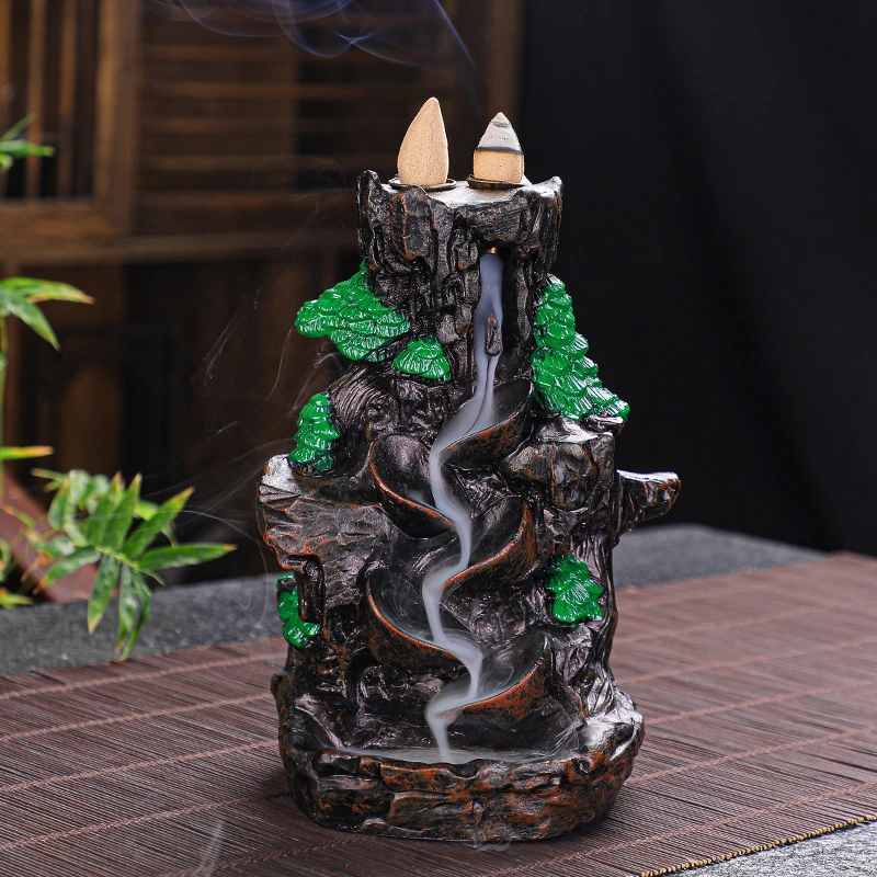 Flowing Water Tree Backflow Incense Burner Creative Resin Ornament