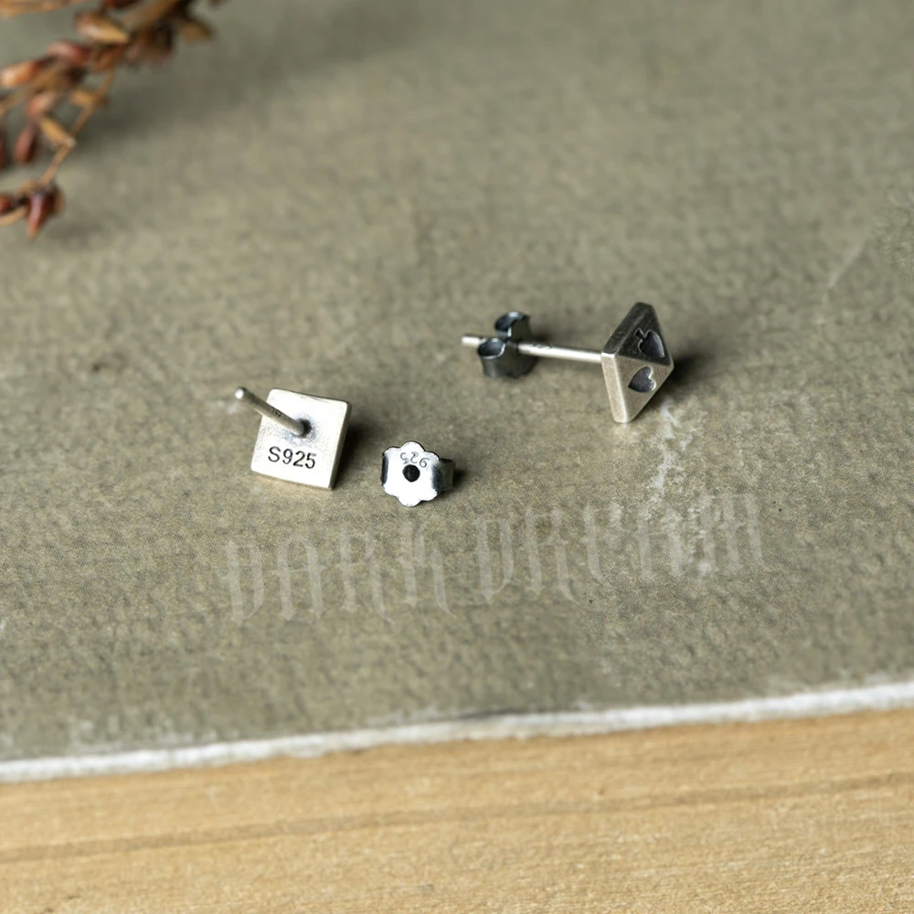 3D Sterling Silver Vintage Stud Earrings