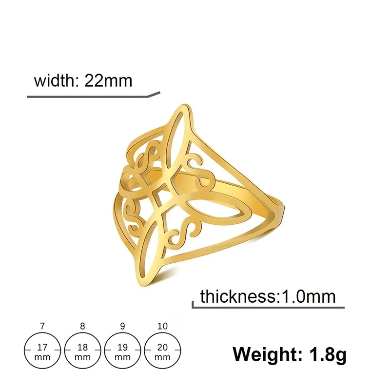 Twisted Infinity Celtic Knot Ring Irish Witch Knot Stainless Steel Rings For Women Men Witchcraft Jewelry