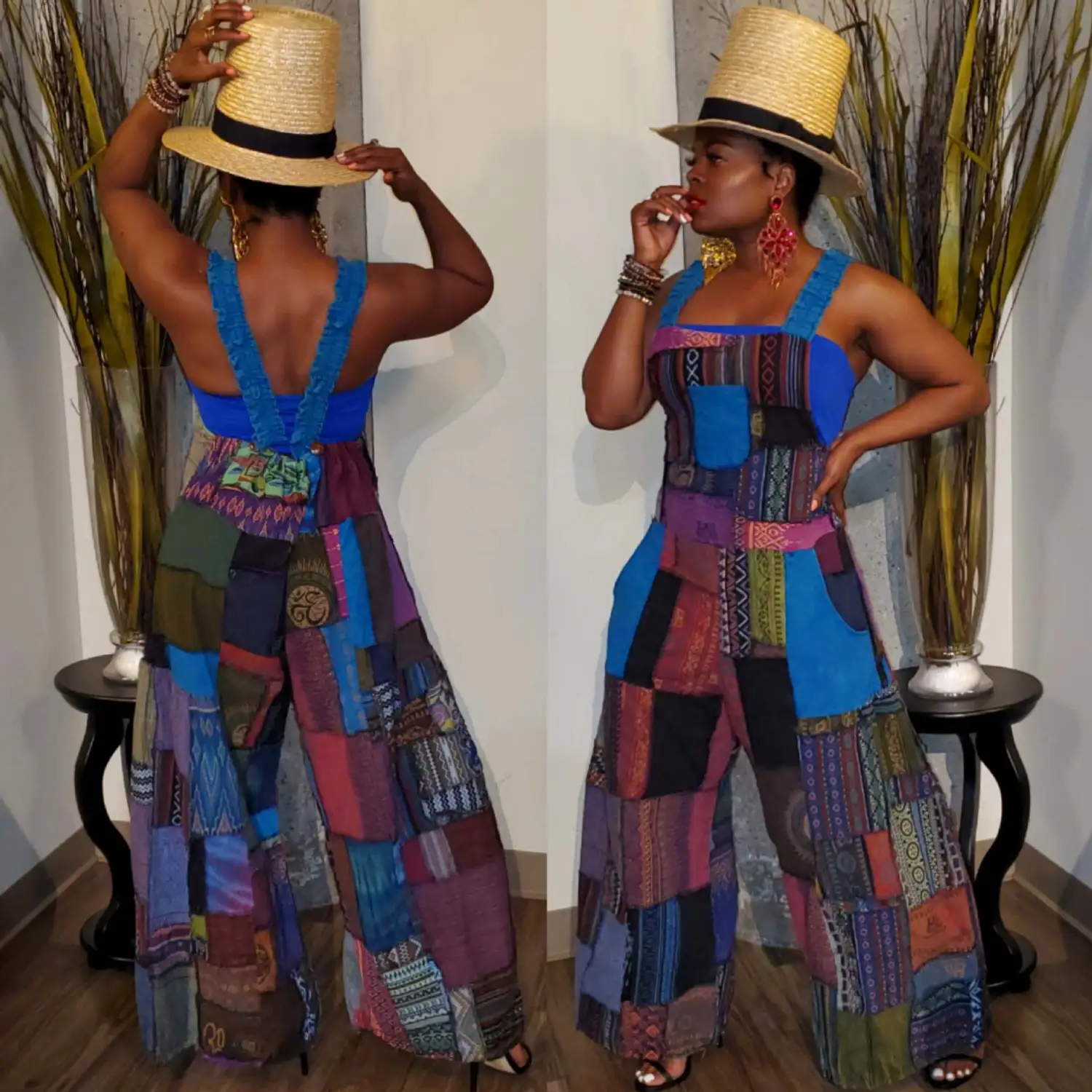 European And American Printed Bohemian Style Suspenders