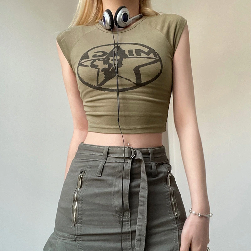 Women's Round Neck Printed Pullover T-shirt