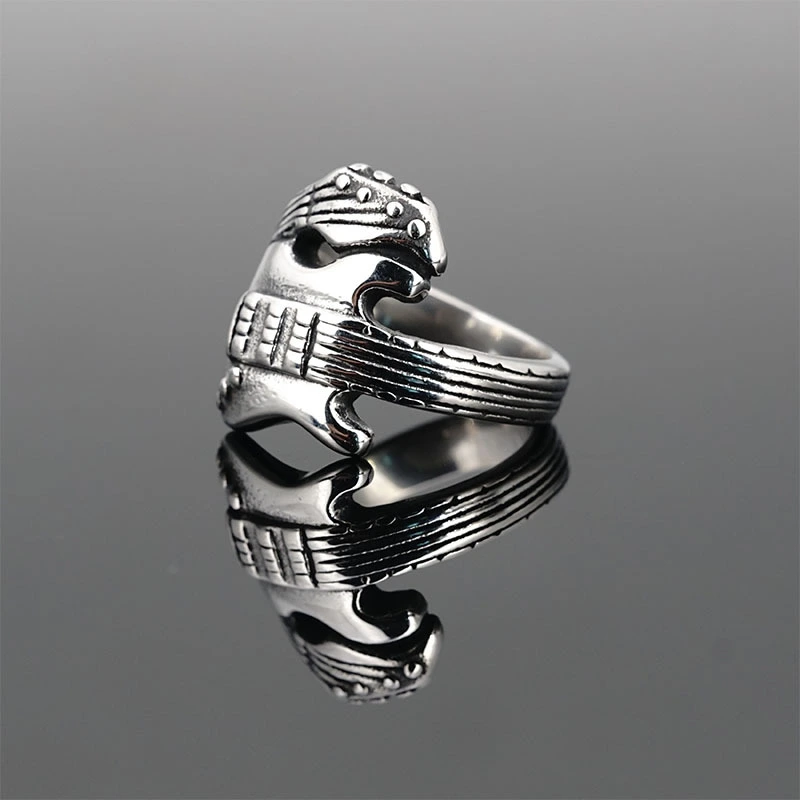 Retro Punk Titanium Steel Ring Men's Personality Wide Ring