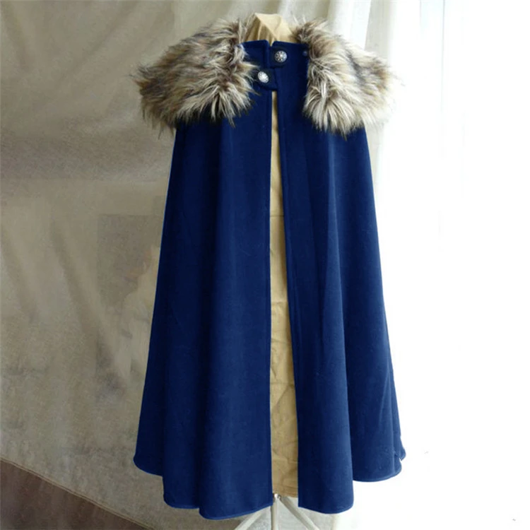 Men's Woolen Coat Vintage Solid Color Steampunk Cloak