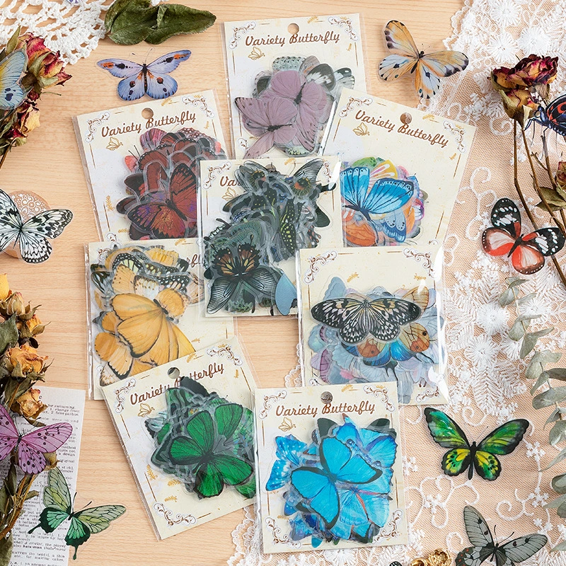 Variety Butterfly Series Hand Account Waterproof Pvc Sticker