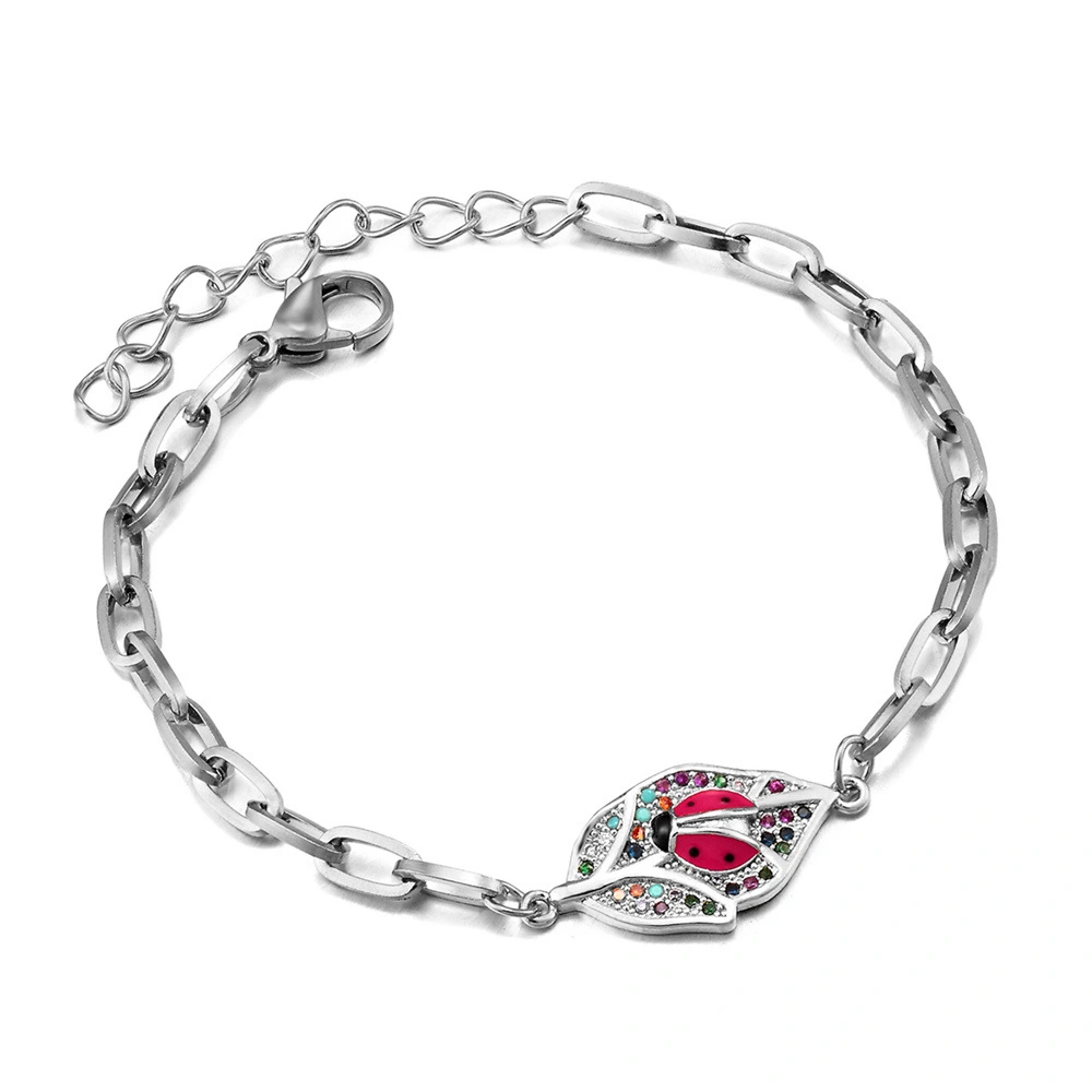 Fashion Micro-set Zircon Ladybug Bracelet Lady