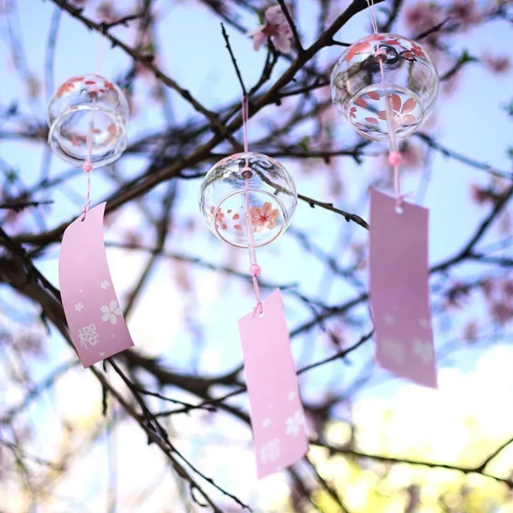 Cherry Blossom Wind Chimes Birthday Gift Glass Ornament Ideas