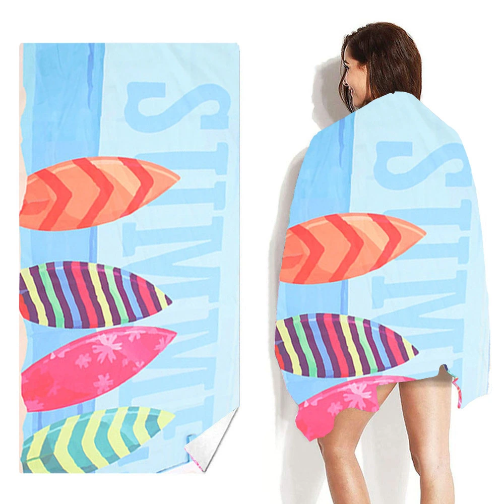 Beach Towel Double-sided Velvet Portable Water-absorbent Adult Swimming Shawl