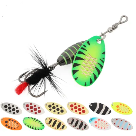 Hard Spinning Sequin Feather Bait High Carbon Steel Three-book Hook