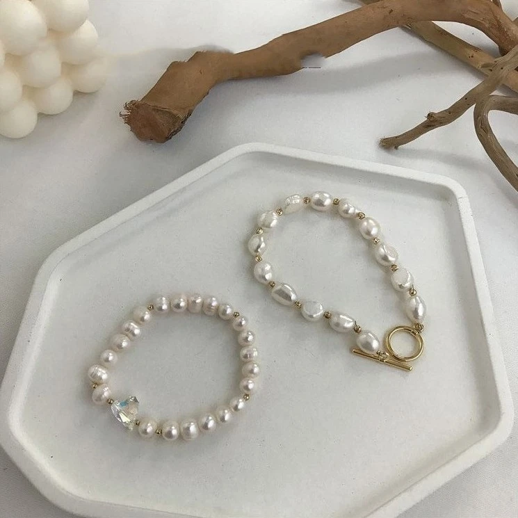 Freshwater Pearl Bracelet Plated Real Gold Girl