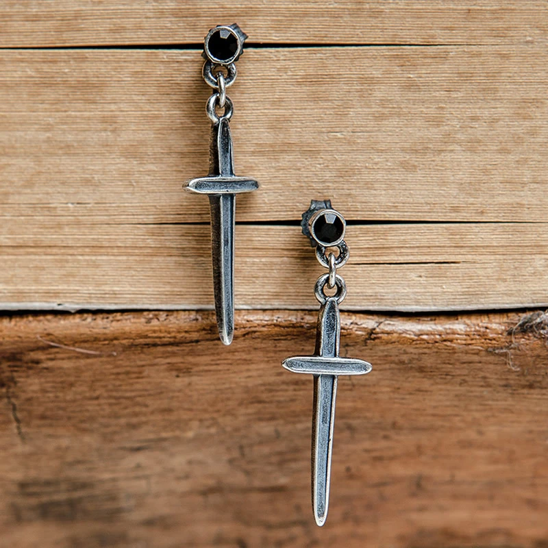 Simple Sterling Silver Personalized Cross Earrings