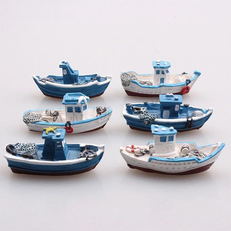 Resin Mini Simulation Yacht Sand Table Sand Set Micro Landscape Landscaping Accessories