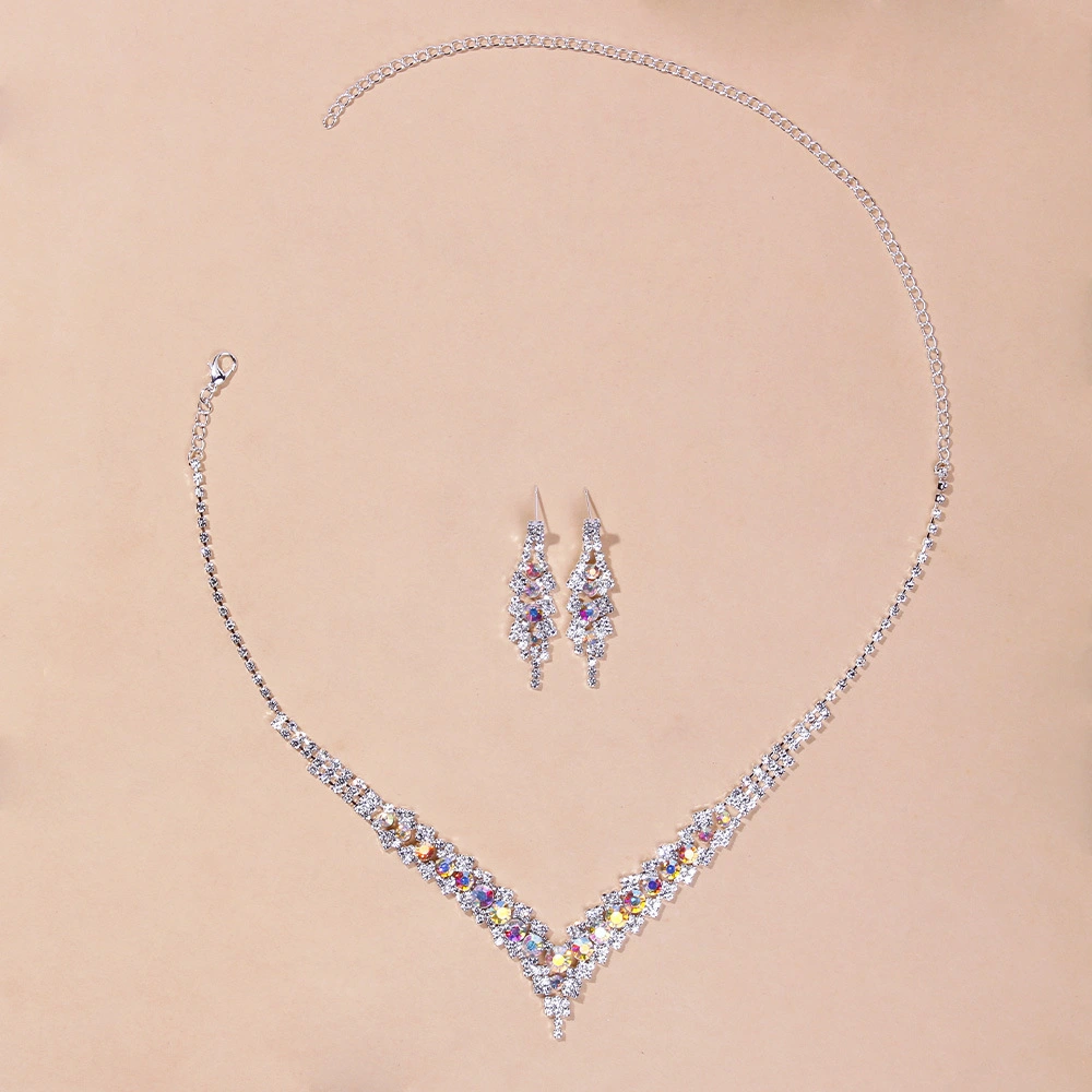 Women's Fashion Simple Crystal Necklace Set