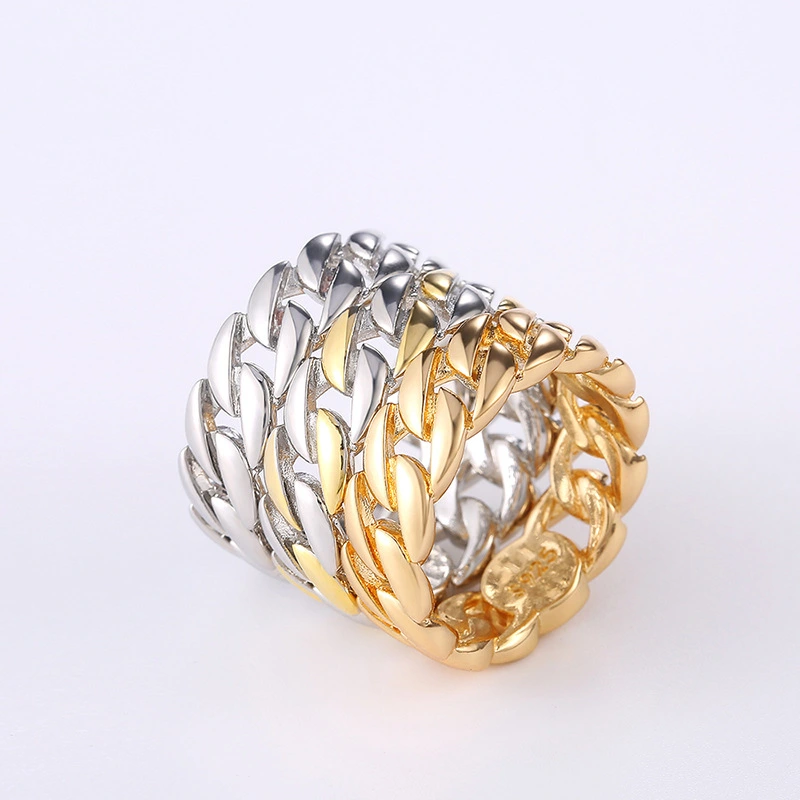 Copper Plated Two-color Chain Ring