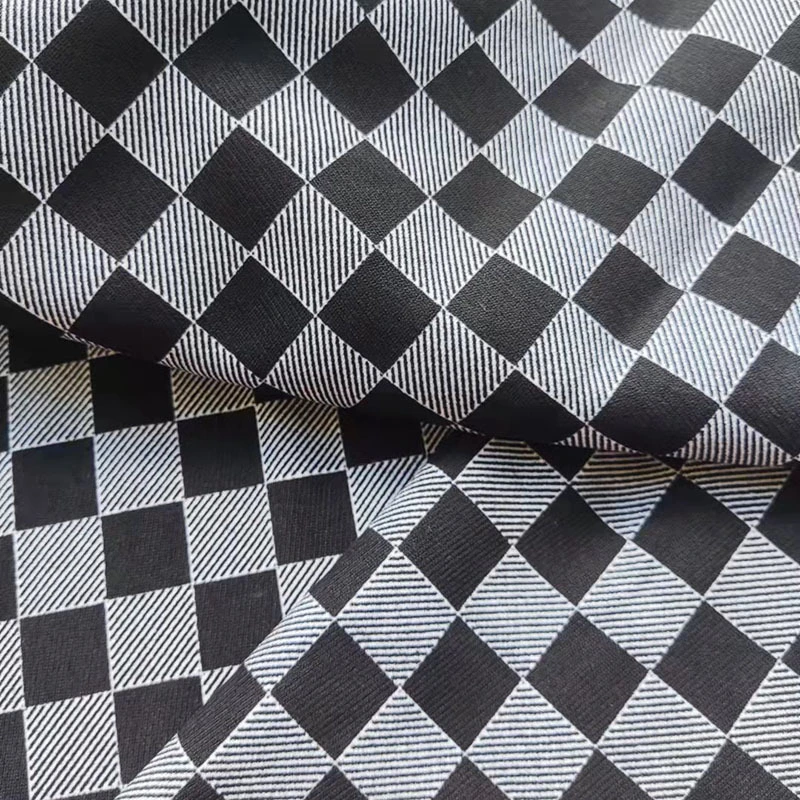 New Black And White Check Printed Fabric