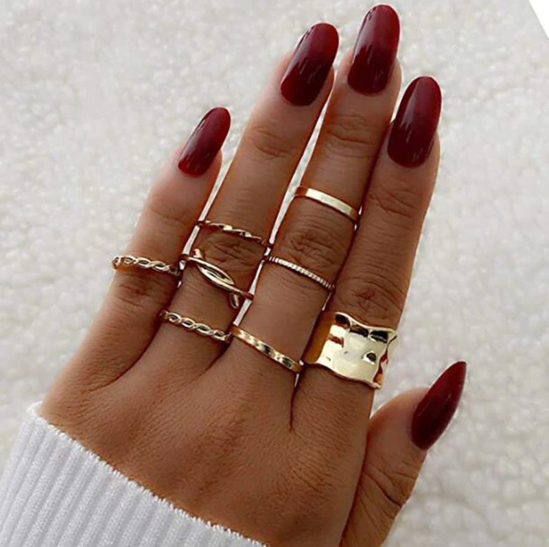 Ring Opening Black Joint Ring Set 5 Piece Set Snake Dark System Ring Interfinger