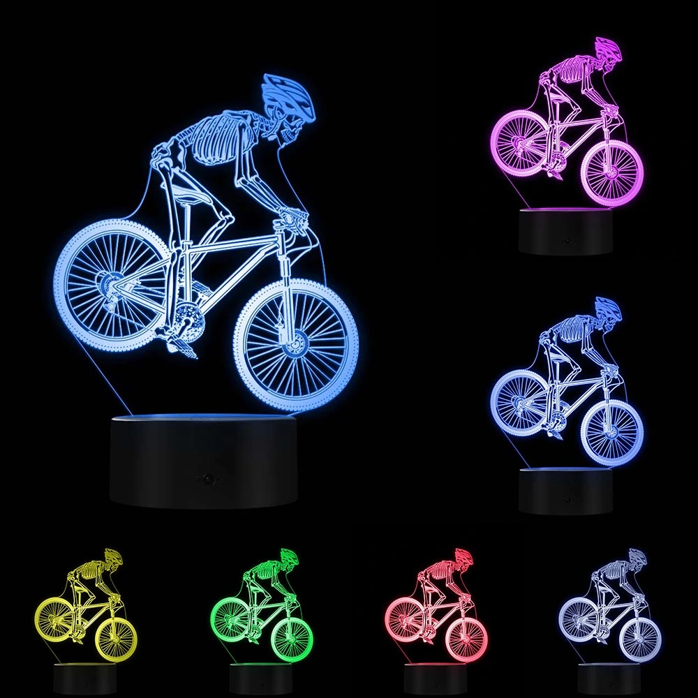 Motorcycle Remote Control LED Visual Light 3D Small Table Lamp