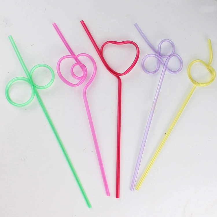 Disposable Plastic Straw With Crystal Shape