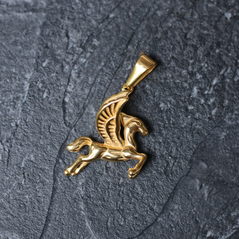 Single Pendant Unicorn Pegasus Crescent Rose