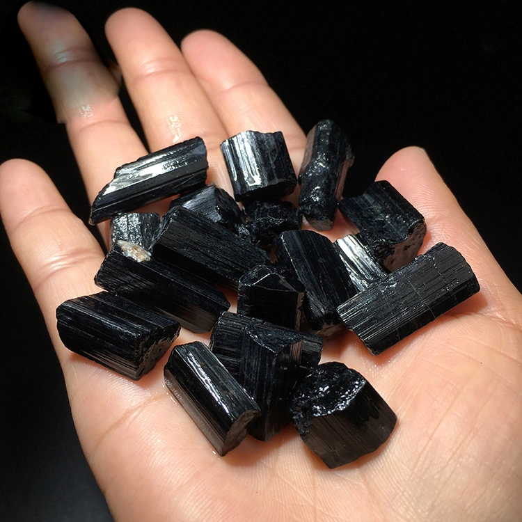 Natural Black Tourmaline Rough Ornaments Single Crystal Tourmaline