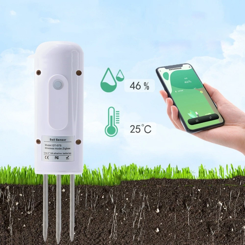 Wireless Soil Temperature And Humidity Measuring Instrument Potting Soil Monitoring Sensor